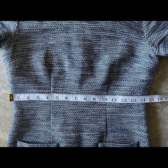 Karl Lagerfeld short sleeve blue and white tweed style shift dress size 2 - Picture 10 of 13